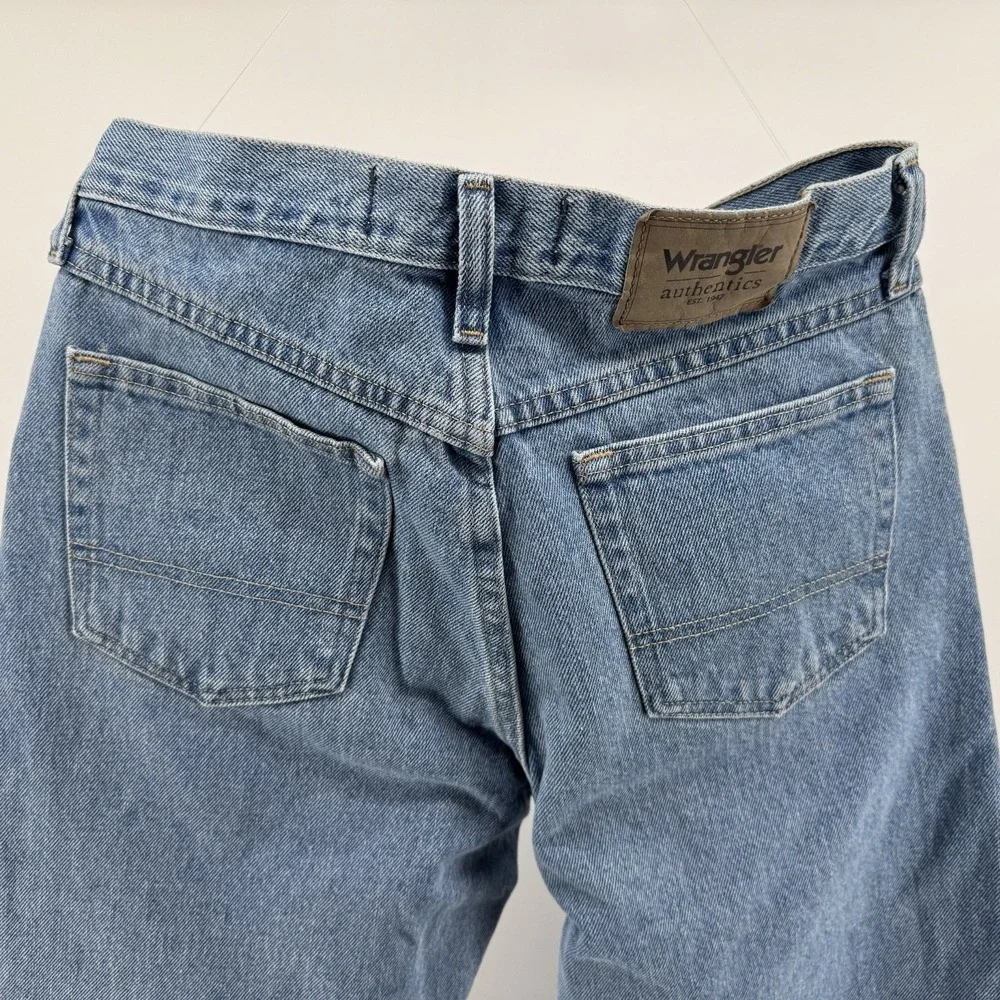 Wrangler Authentic Denim Jeans Mens 29x32 Blue Straight Leg 100% Cotton Western